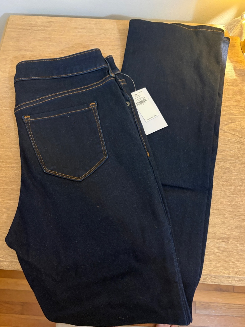 NWT Old Navy Dark Blue Boot Cut Women’s Jeans with Contrast Stitching